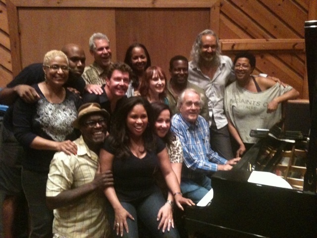 At a recording session with legendary composer and academy award winner Michel Legrand