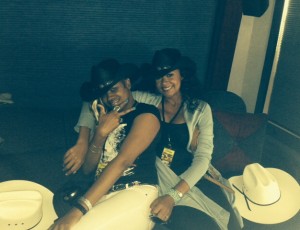 With fellow backup singer Diamond Burns for the Rob Thomas show at the Calgary Stampede, while on a quick break from my national tour with Steely Dan -Jul 11 2014